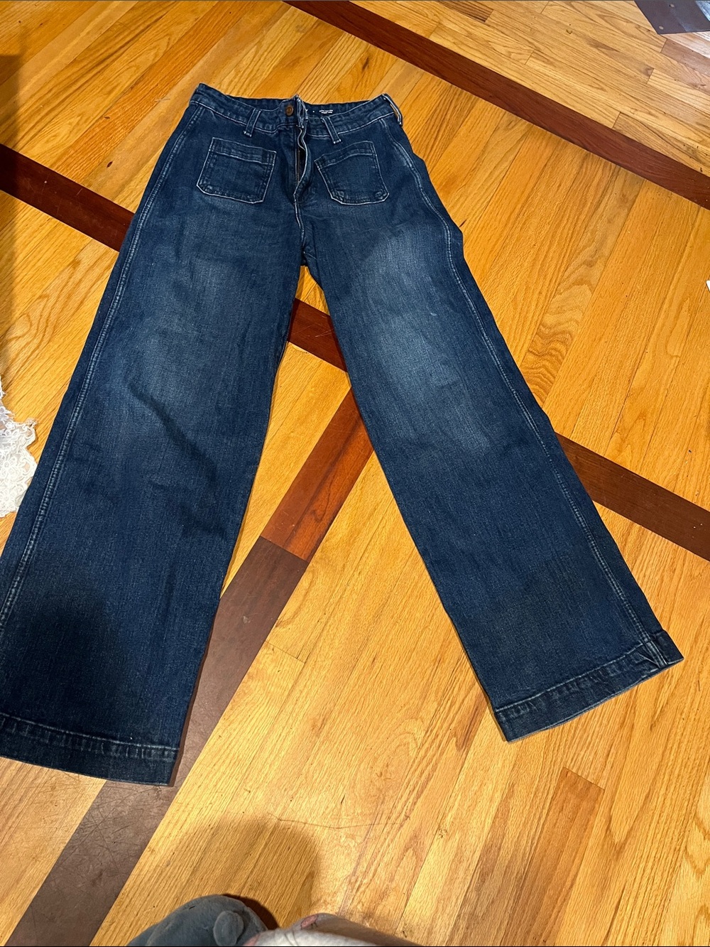 Old Navy Women's Dark Blue Wide Leg Jeans